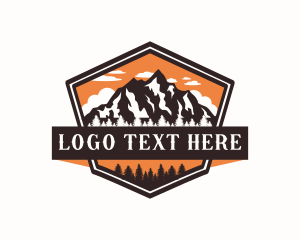 Trekking - Forest Mountain Valley logo design