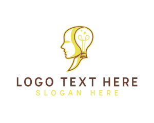 Light Bulb - Psychology Human Mind logo design