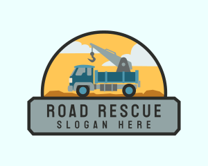 Crane Truck Towing logo design