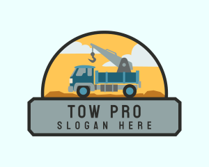 Crane Truck Towing logo design