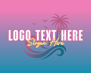 Lifestyle - Tropical Beach Wave Vacation logo design