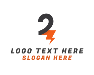 Two - Thunder Tech Number 2 logo design