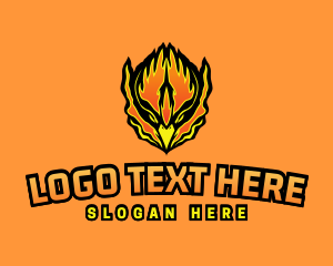 Gaming - Gradient Flaming Phoenix Bird Gaming logo design