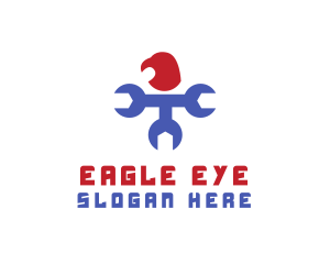 Mechanical Wrench Eagle logo design