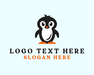 Winter - Cute Baby Penguin logo design