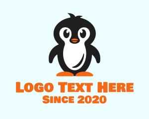Cute Baby Penguin logo design