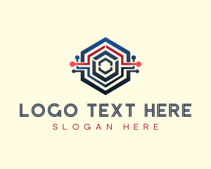 Cyber - Hexagon Circuit Technology logo design