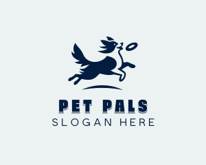 Pet Dog Frisbee logo design