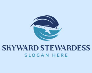 Stewardess - Airplane Transportation Flight logo design