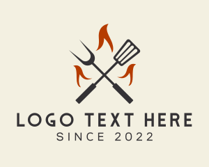 Buffet - BBQ Flame Grill Barbeque logo design