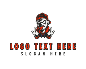 Middle Finger - Rebel Man Profanity logo design