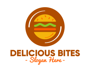 Round Burger Plate logo design