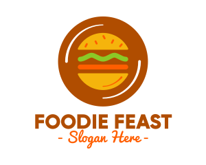 Round Burger Plate logo design