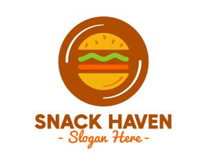 Round Burger Plate logo design