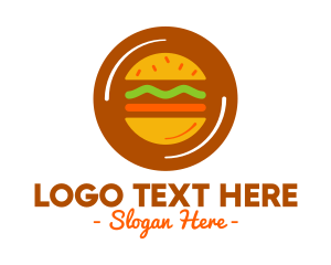 Fastfood - Round Burger Plate logo design