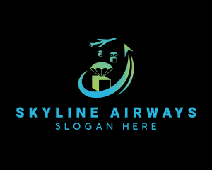 Airway - Airplane Package Drop Logistics logo design