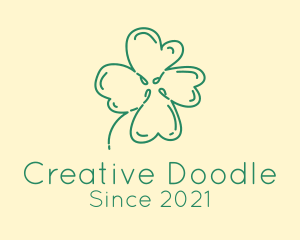 Clover Leaf Doodle logo design