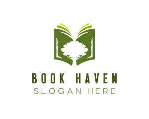 Library - Tree Book Library logo design