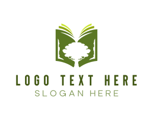 Book - Tree Book Library logo design