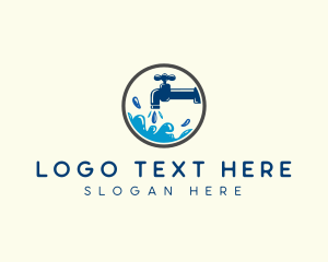 Tube - Water Plumbing Faucet logo design