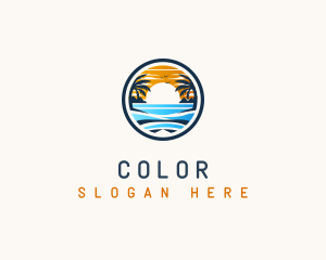 Tropical - Sunset Beach Island logo design