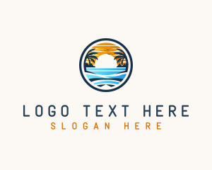 Travel - Sunset Beach Island logo design