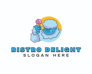 Yeti Sundae Dessert logo design