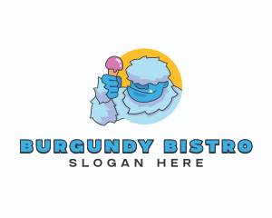 Yeti Sundae Dessert logo design