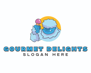 Yeti Sundae Dessert logo design