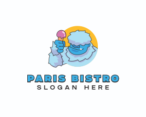 Yeti Sundae Dessert logo design