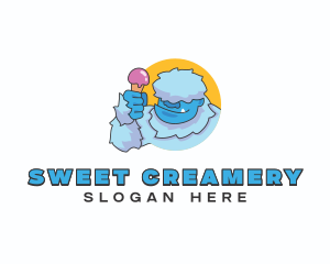 Yeti Sundae Dessert logo design