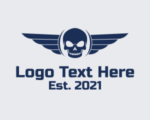 Skeleton - Gaming Wing Skull logo design