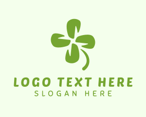 Irish - Four Leaf Clover Luck logo design
