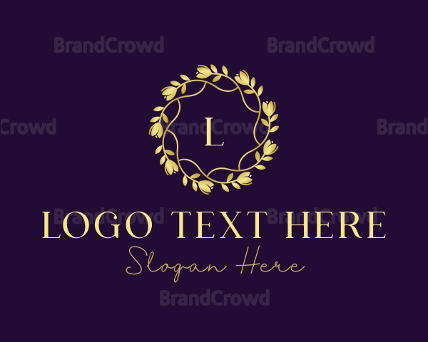 Elegant Floral Wreath Logo