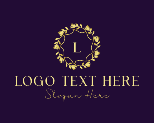Art - Elegant Floral Wreath logo design