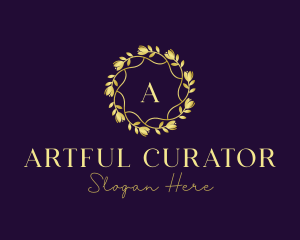 Elegant Floral Wreath logo design