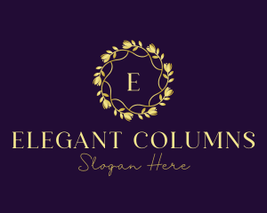 Elegant Floral Wreath logo design