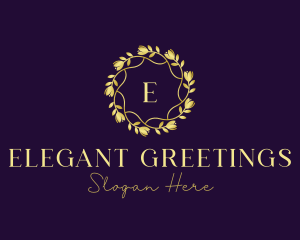 Elegant Floral Wreath logo design