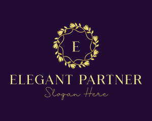 Elegant Floral Wreath logo design