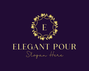 Elegant Floral Wreath logo design