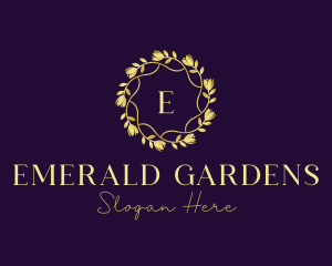 Elegant Floral Wreath logo design