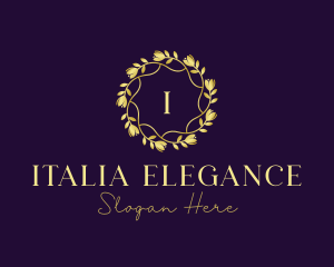 Elegant Floral Wreath logo design