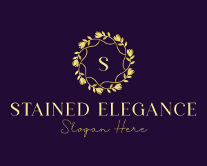 Elegant Floral Wreath logo design