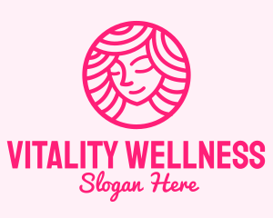 Pink Woman Wellness logo design