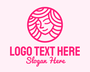 Girl - Pink Woman Wellness logo design