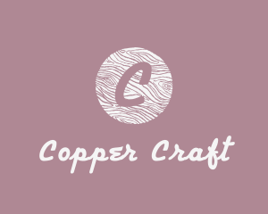 Cursive Wooden Crafts logo design