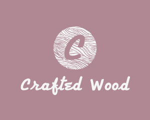 Cursive Wooden Crafts logo design