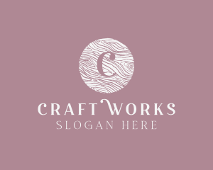 Cursive Wooden Crafts logo design