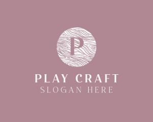 Cursive Wooden Crafts logo design