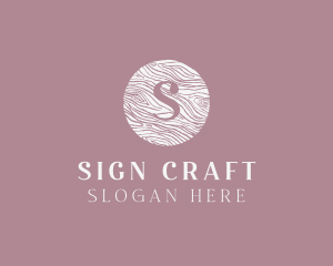 Cursive Wooden Crafts logo design